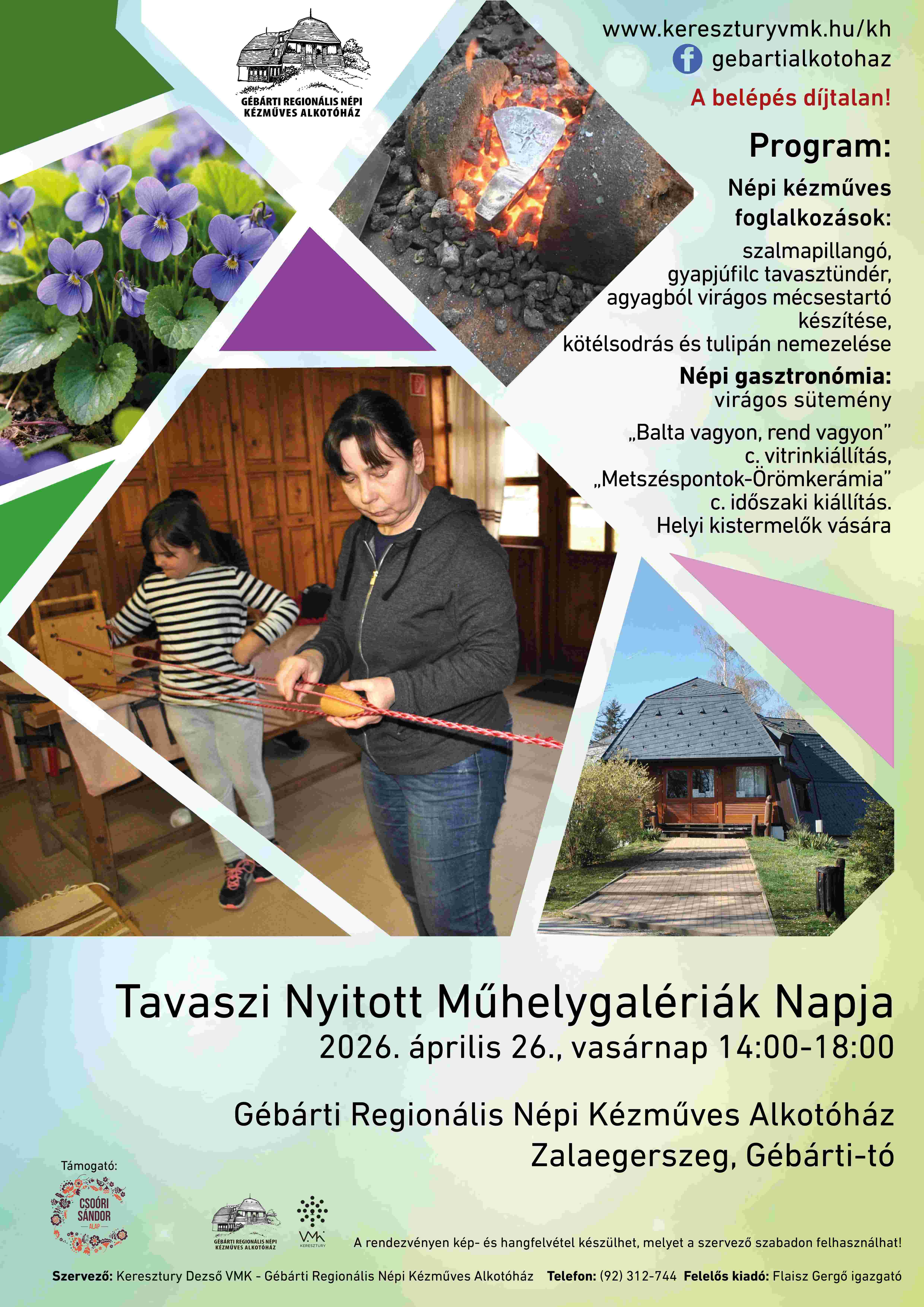 Tavaszi Nyitott Műhelygalériák napja 2026 plakát A2 állób